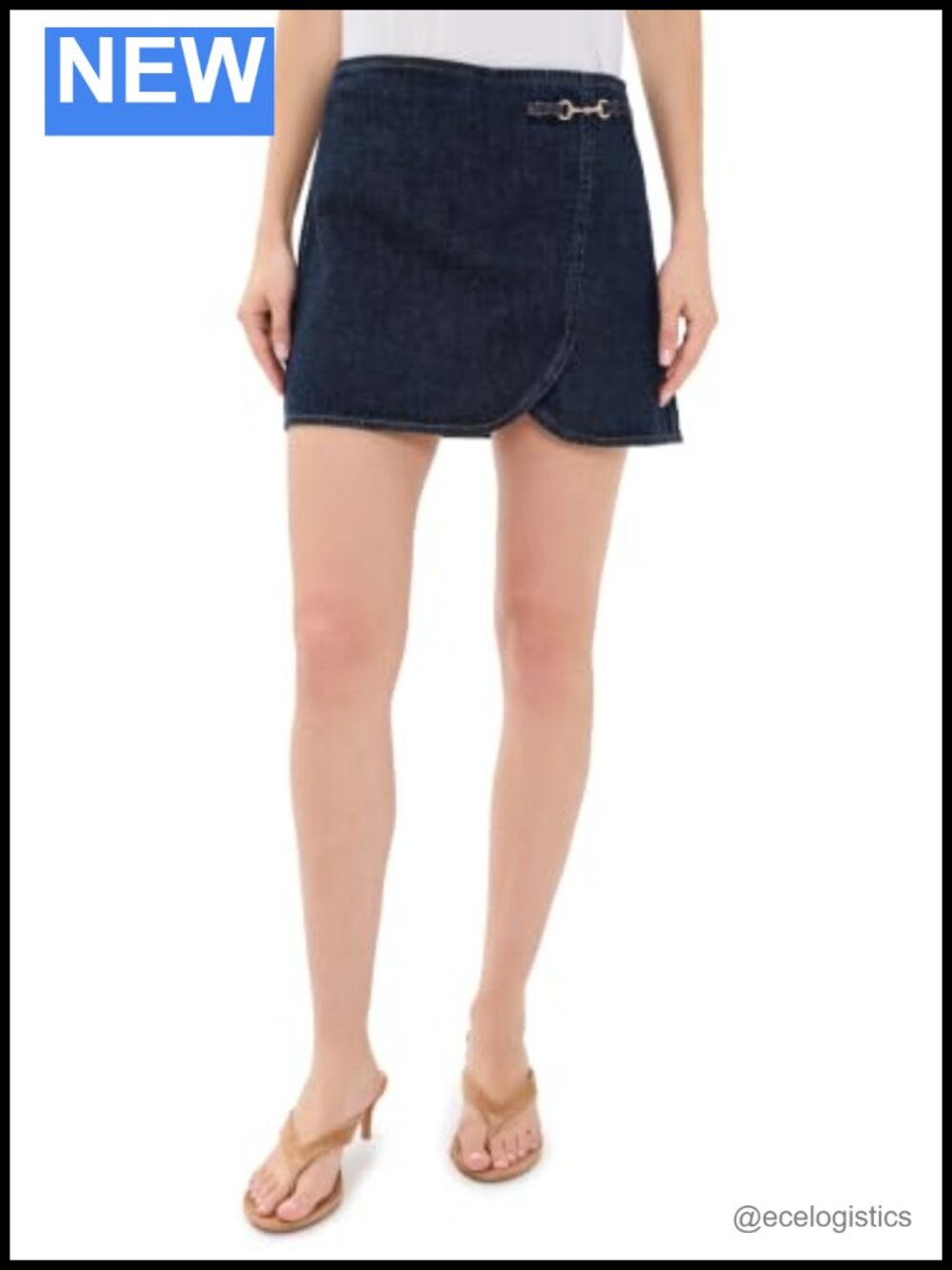 High Rise Mini Skirt 100% Cotton Hook-and-Eye Back